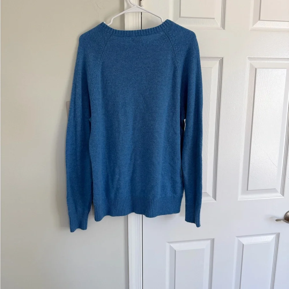 J. Crew Men’s Crewneck Sweater in Super-Soft Lambswool Blend Neptune Blue Medium